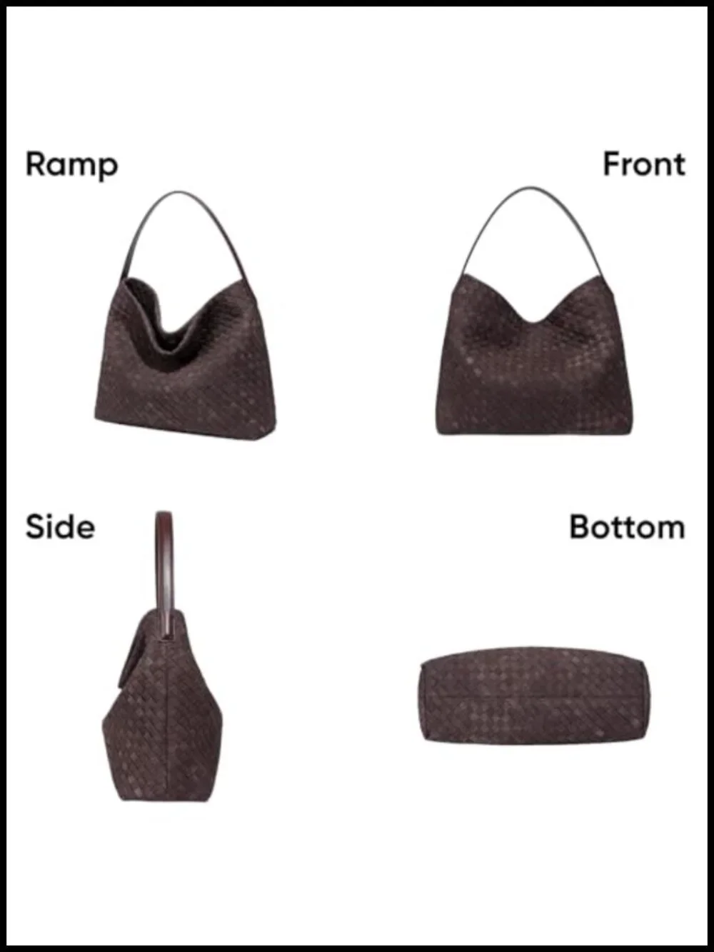 Braided Suede Tote Bag Hobo Shoulder Bag with Woven Details